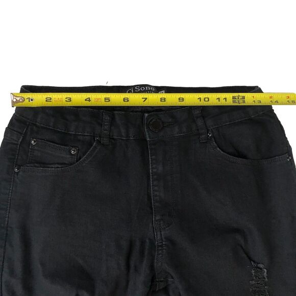 Ci Sono Denim Collection Black Women's Distressed Jeans Size 11 - Picture 4 of 15